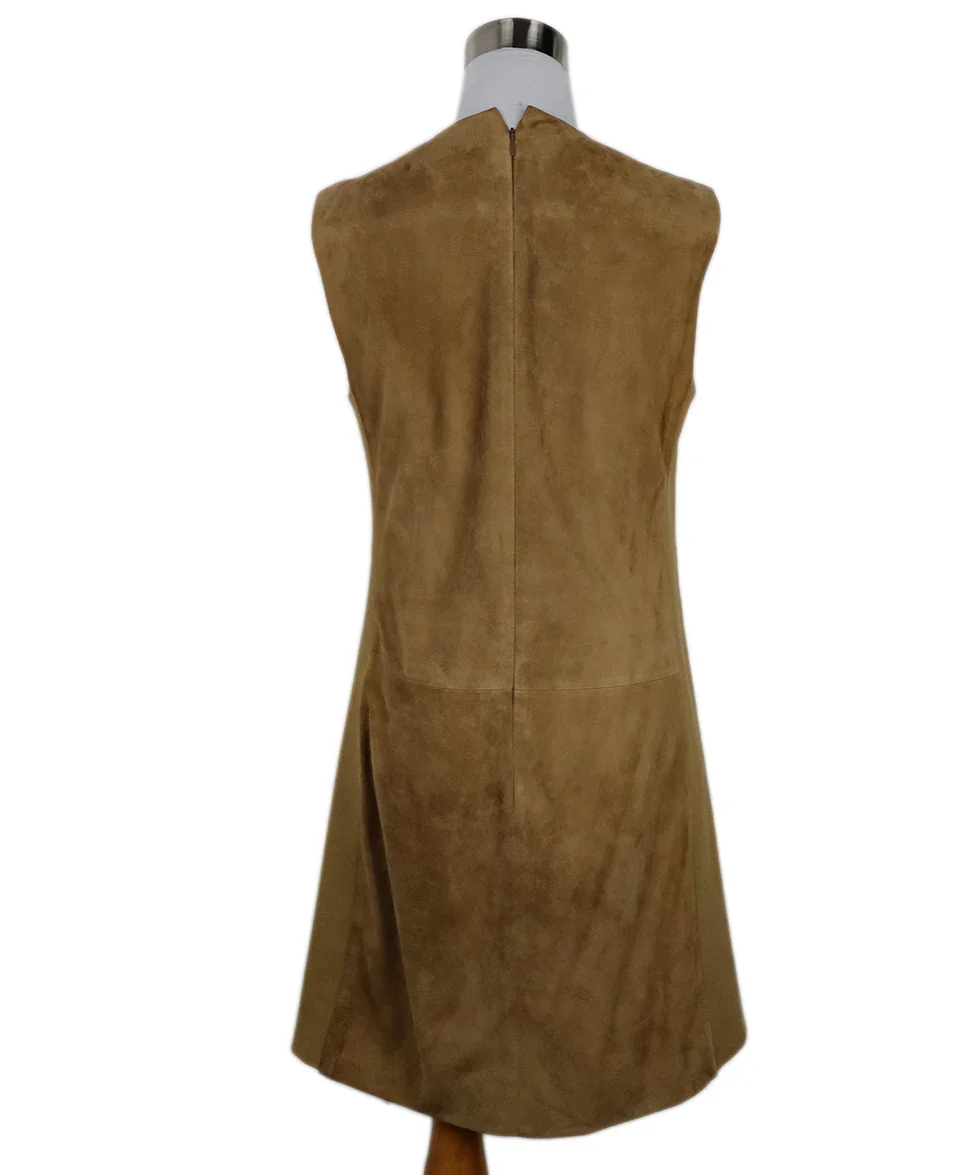 Ralph Lauren Tan Suede Sleeveless Dress sz 6 - Image 3