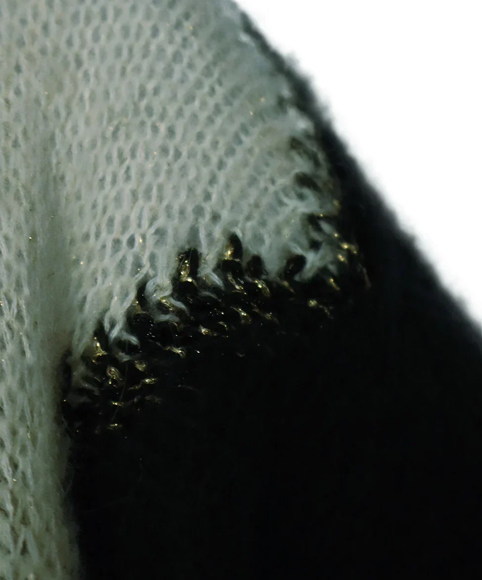 Saint Laurent Black Wool Knit Ivory Crewneck Sweater sz 4 - Image 5