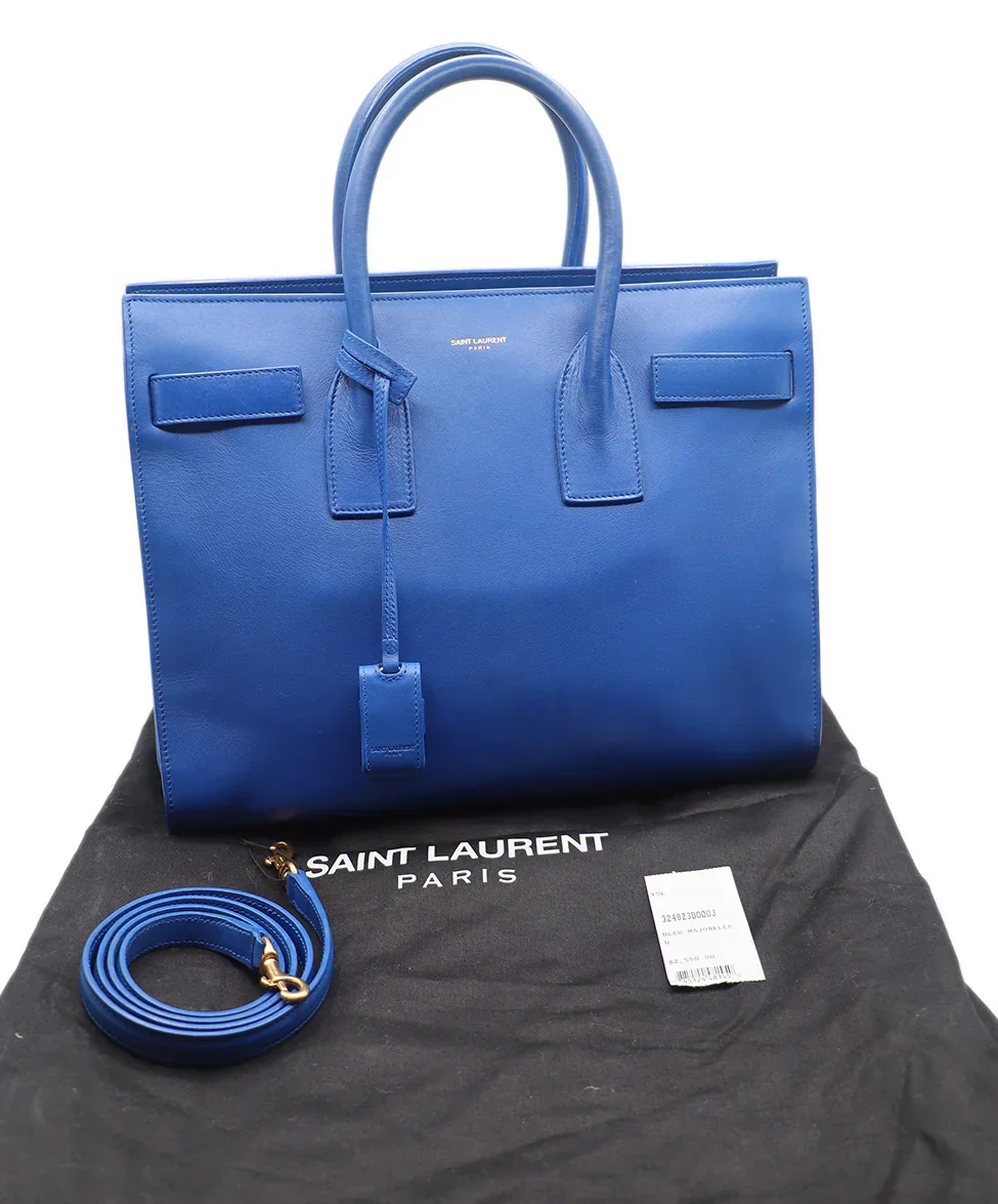 Saint Laurent Blue Leather Handbag - Image 10