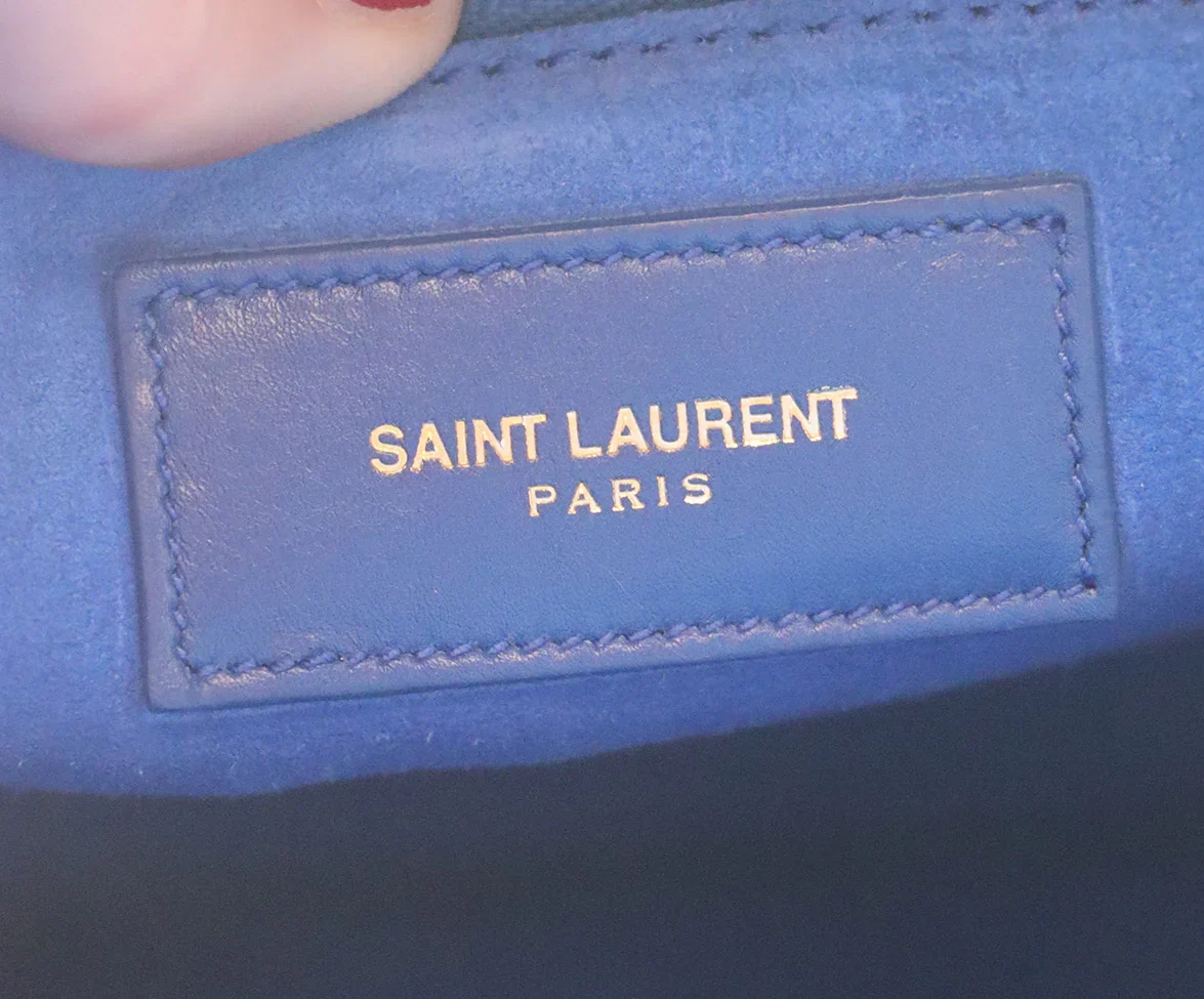 Saint Laurent Blue Leather Handbag - Image 7