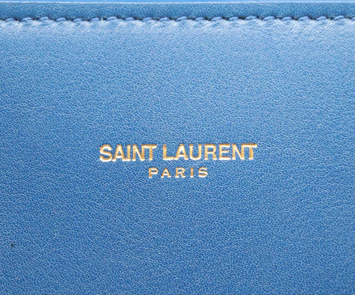Saint Laurent Blue Leather Handbag - Image 9