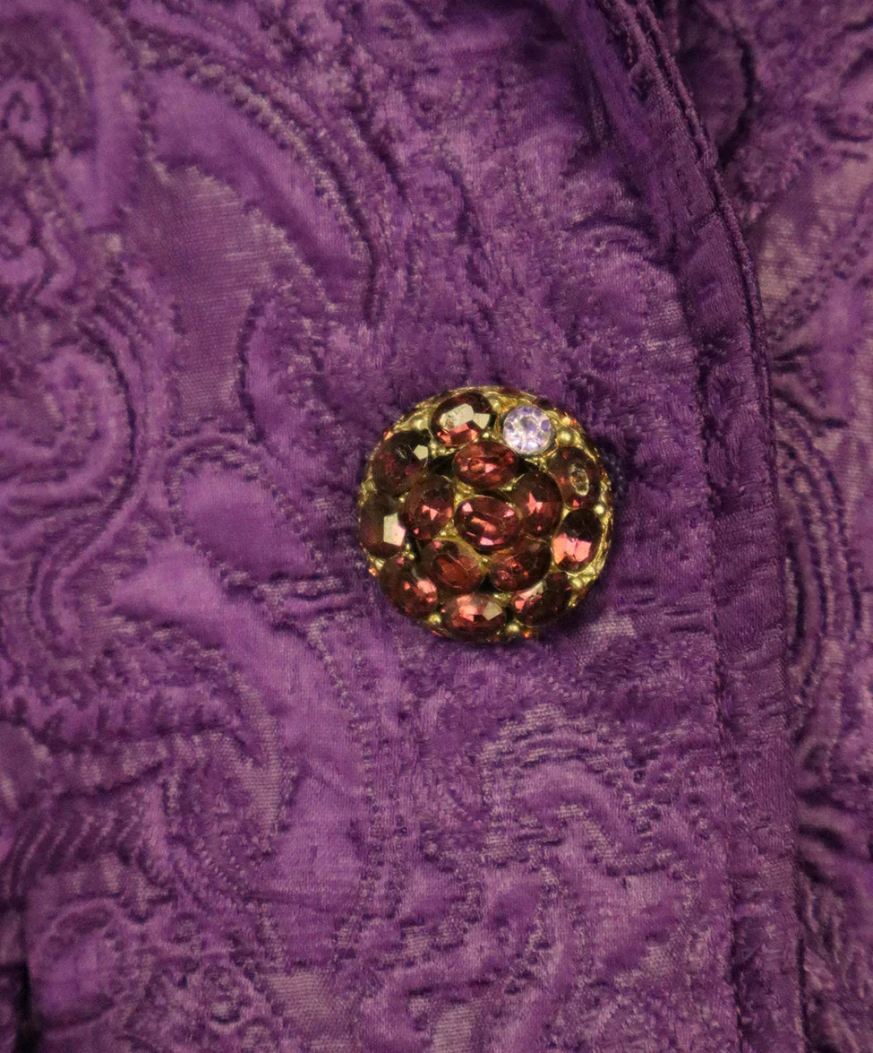 Saint Laurent Vintage Purple Jacquard Blazer sz 8 - Image 5