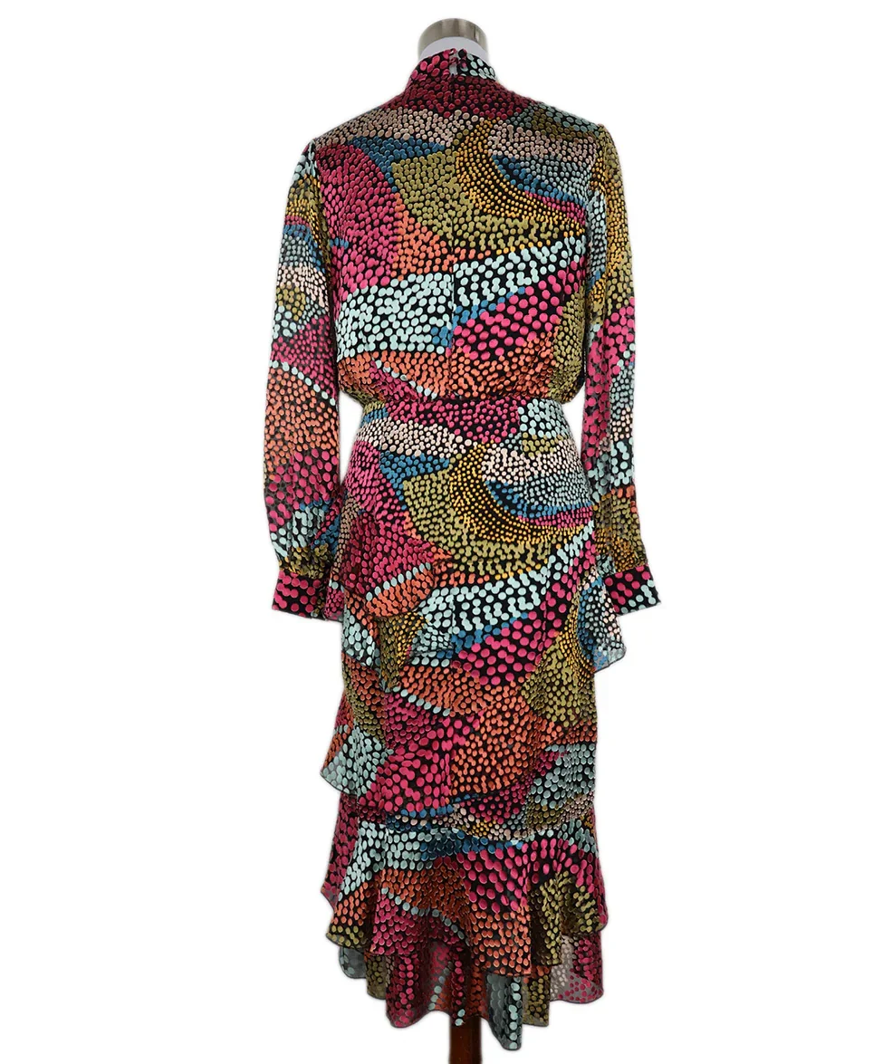 Saloni Multicolor Polka Dot Dress sz 6 - Image 3