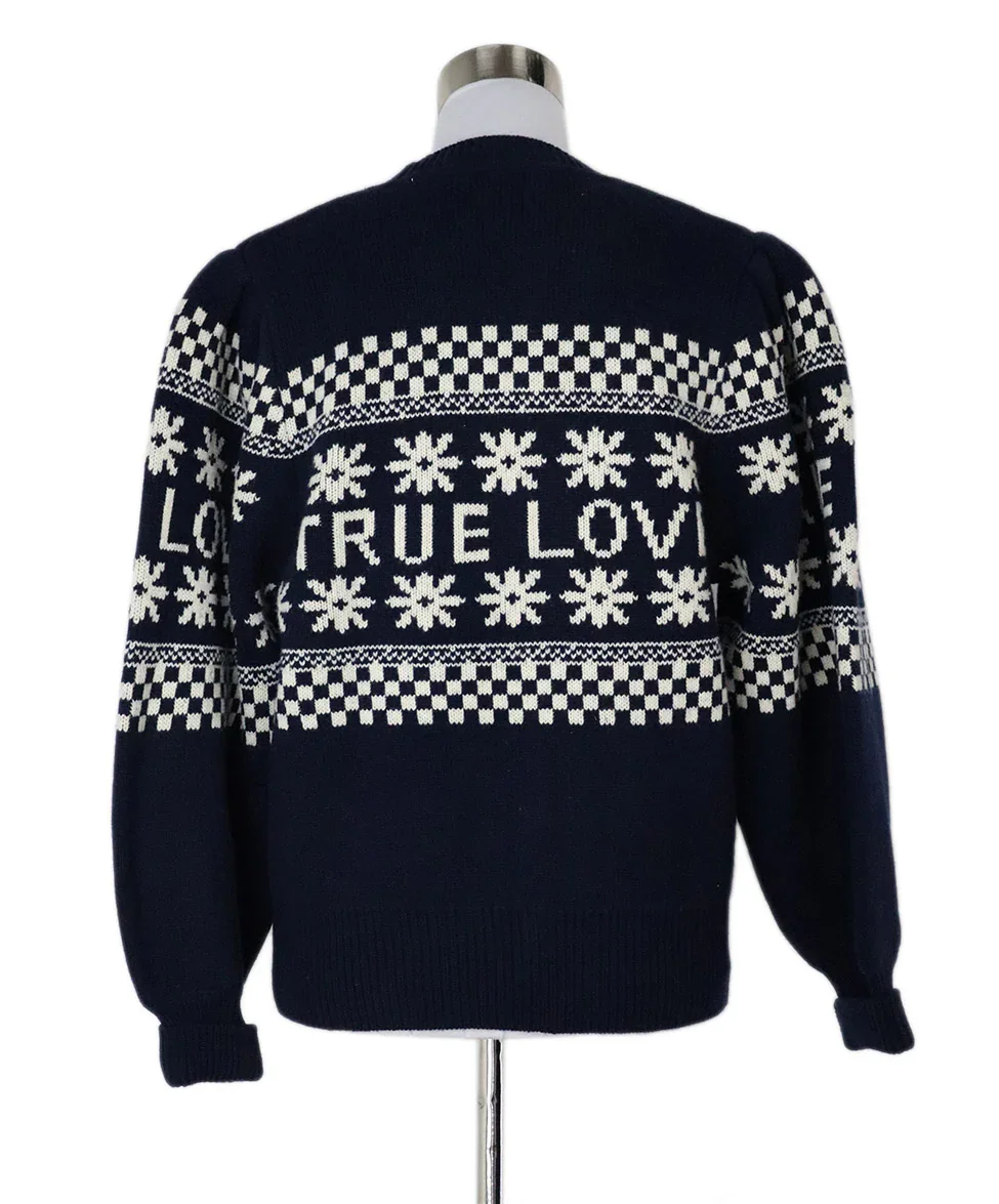 Sandro Navy & White Sweater sz 4 - Image 3