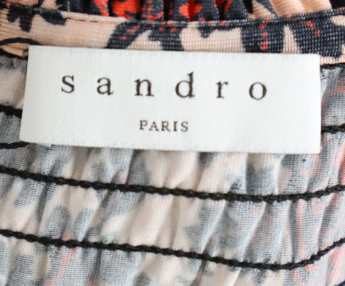 Sandro Pink Floral Print Blouse sz 6 - Image 4