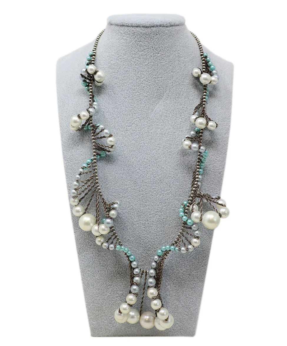 Silver & Pearl Chain Necklace