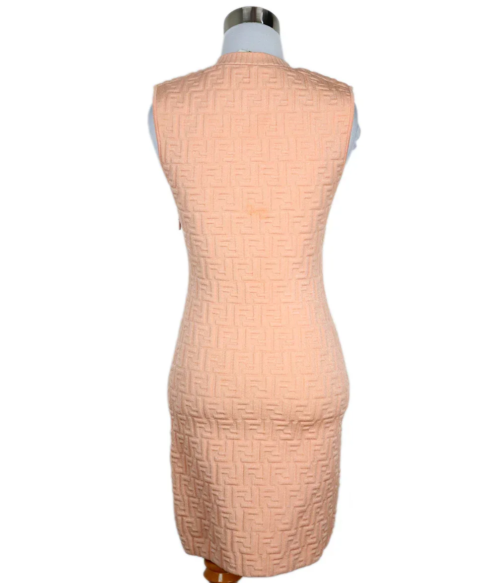 Fendi Pink Embossed Logo Dress sz 4 - Image 3