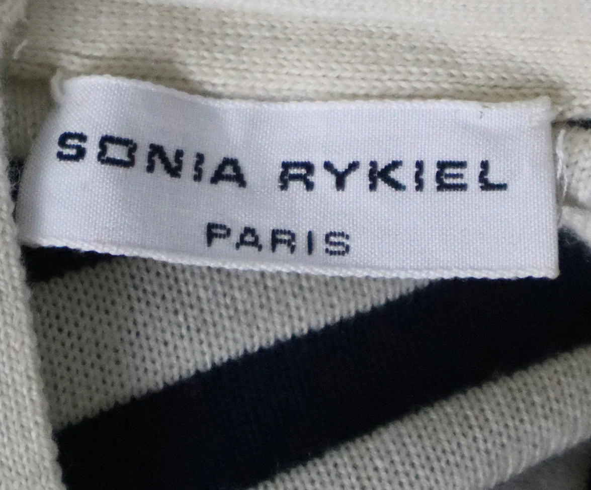 Sonia Rykiel 2 Piece Blue Navy Cream Stripes Polyester Wool Dress sz 10 - Image 10