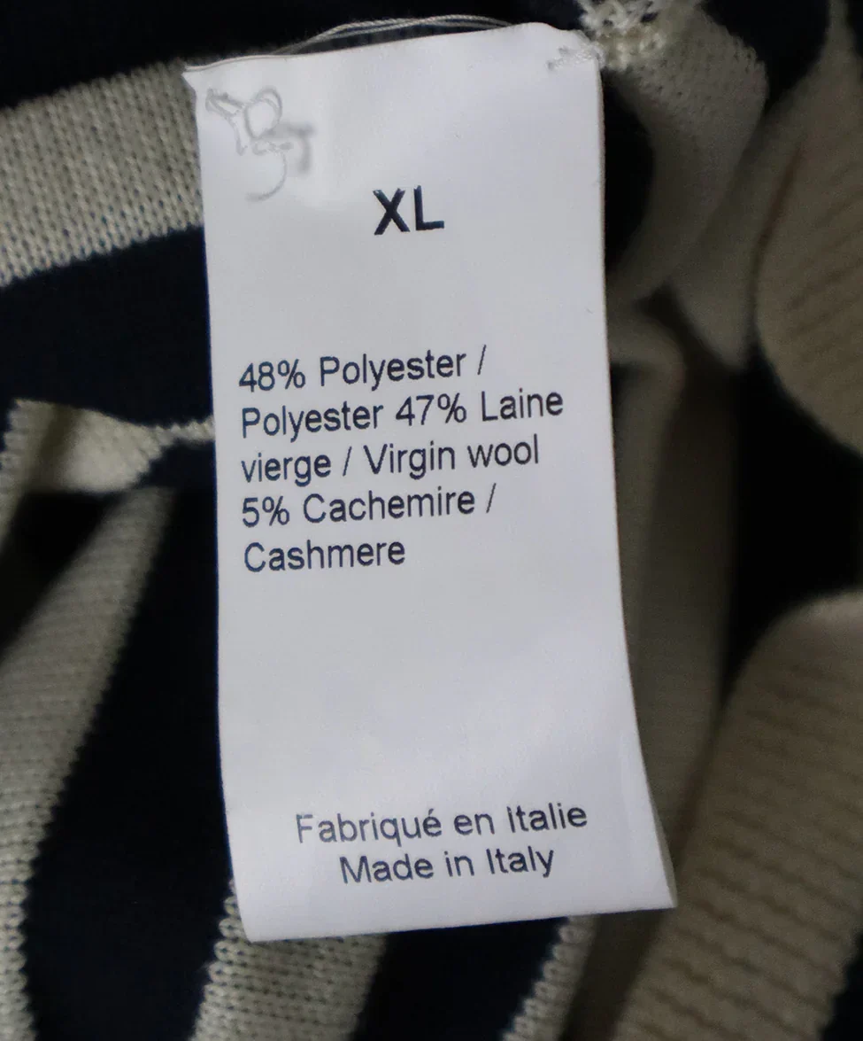 Sonia Rykiel 2 Piece Blue Navy Cream Stripes Polyester Wool Dress sz 10 - Image 11