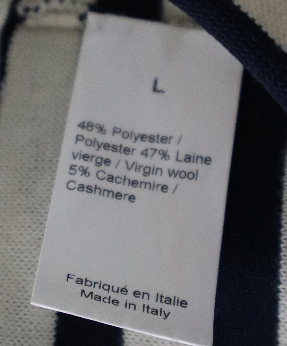 Sonia Rykiel 2 Piece Blue Navy Cream Stripes Polyester Wool Dress sz 10 - Image 13