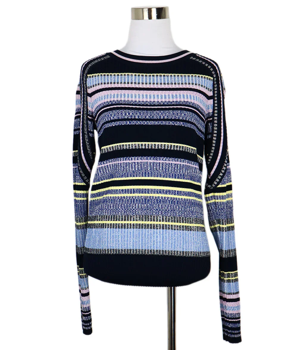 Sportmax Blue Purple & Yellow Striped Sweater sz 4