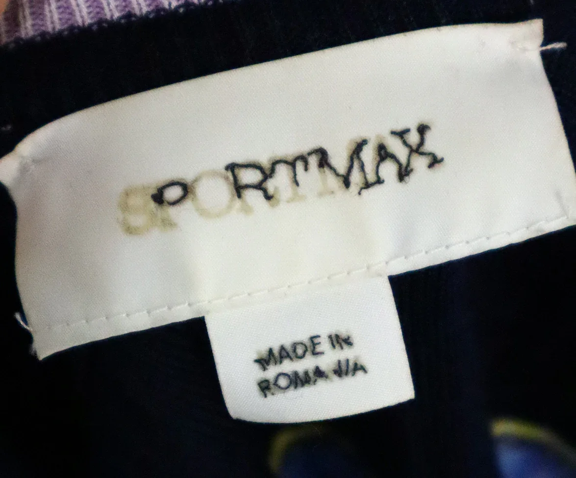 Sportmax Blue Purple & Yellow Striped Sweater sz 4 - Image 4