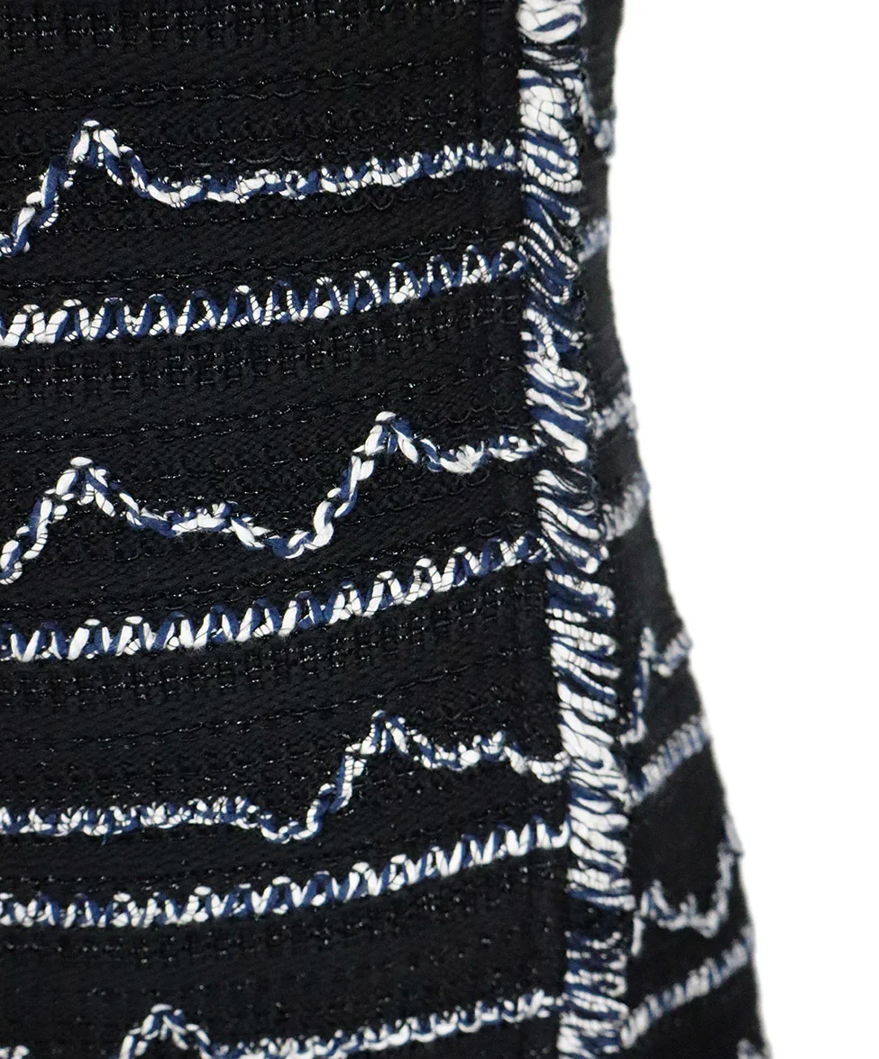 St. John Black White & Blue Knit Dress sz 4 - Image 6