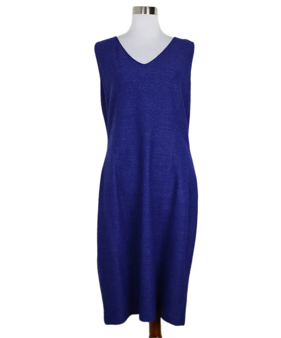 St. John Blue Wool Dress sz 12