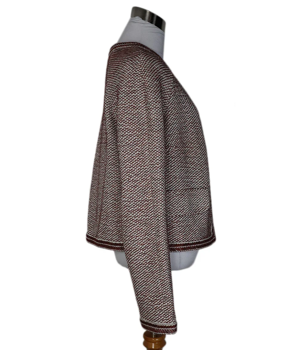 St. John White Bronze Cotton Knit Jacket sz 10 - Image 2