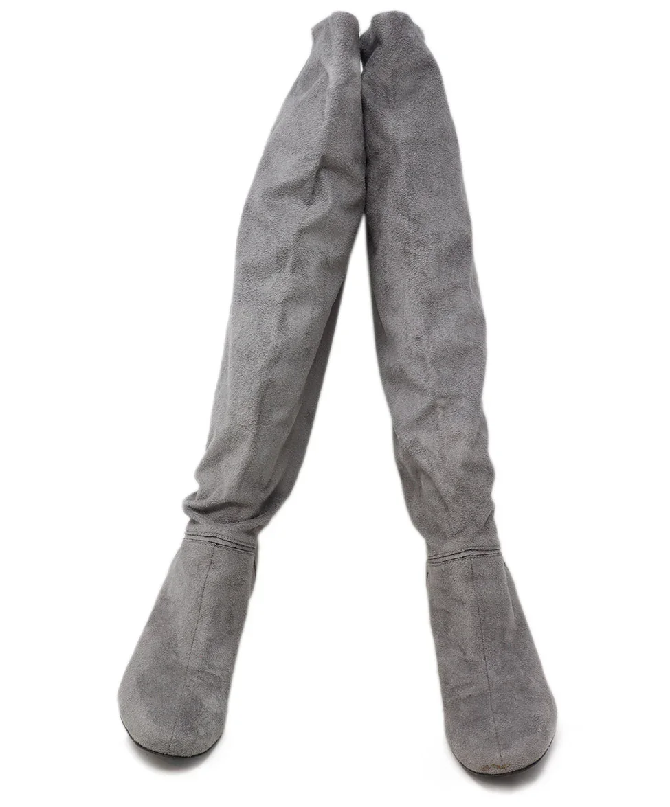 Stella McCartney Grey Vegan Leather Boots sz 8.5 - Image 4