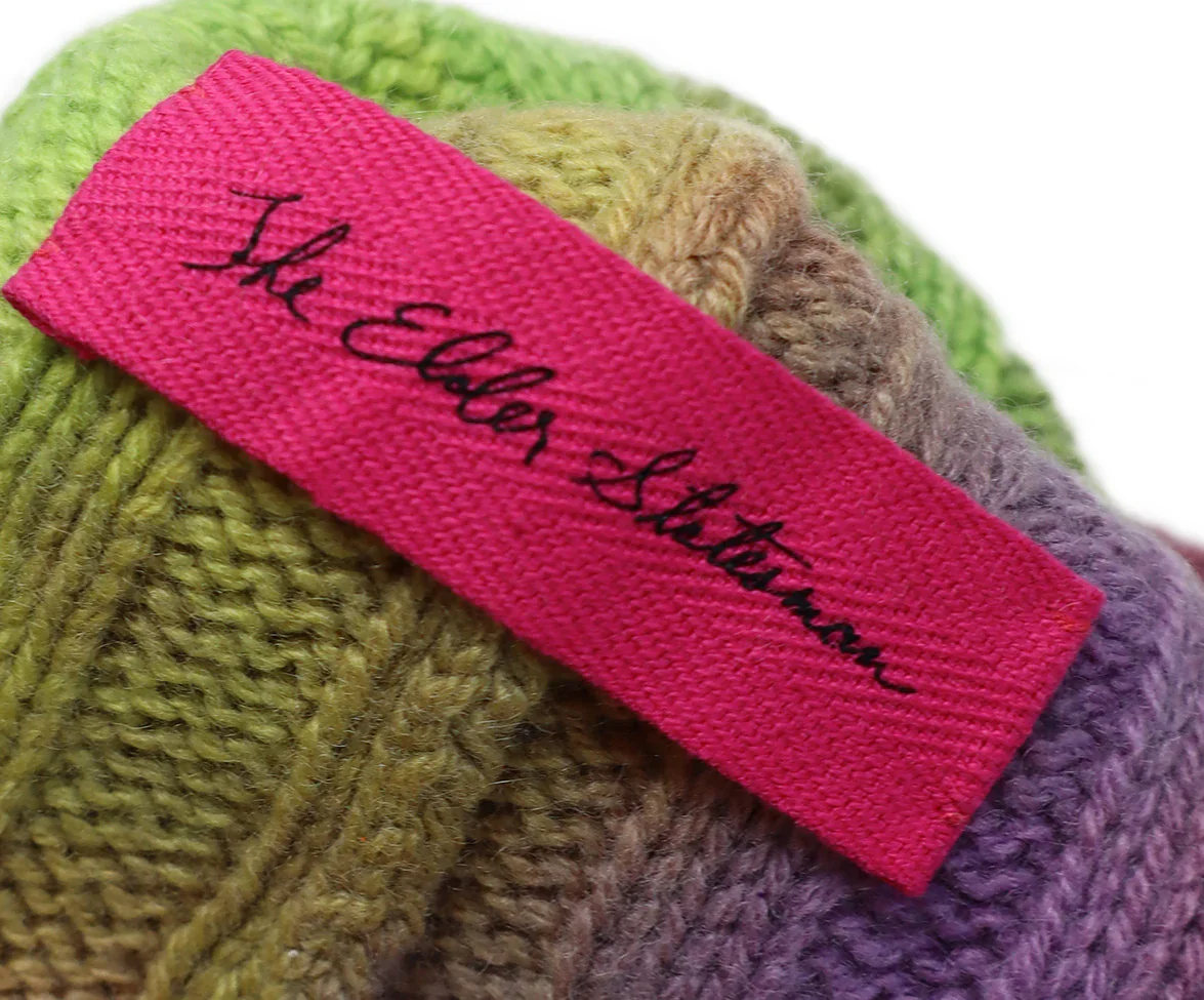 The Elder Statesman Yellow & Lavender Cashmere Hat - Image 4