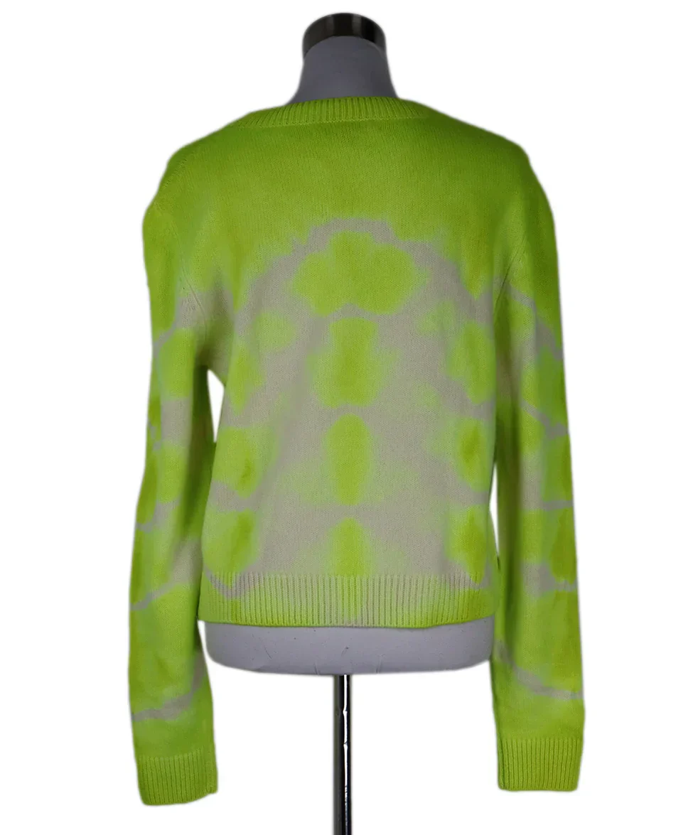 The Elder Statesmen Neon Yellow Cashmere Sweater sz 8 - Image 3