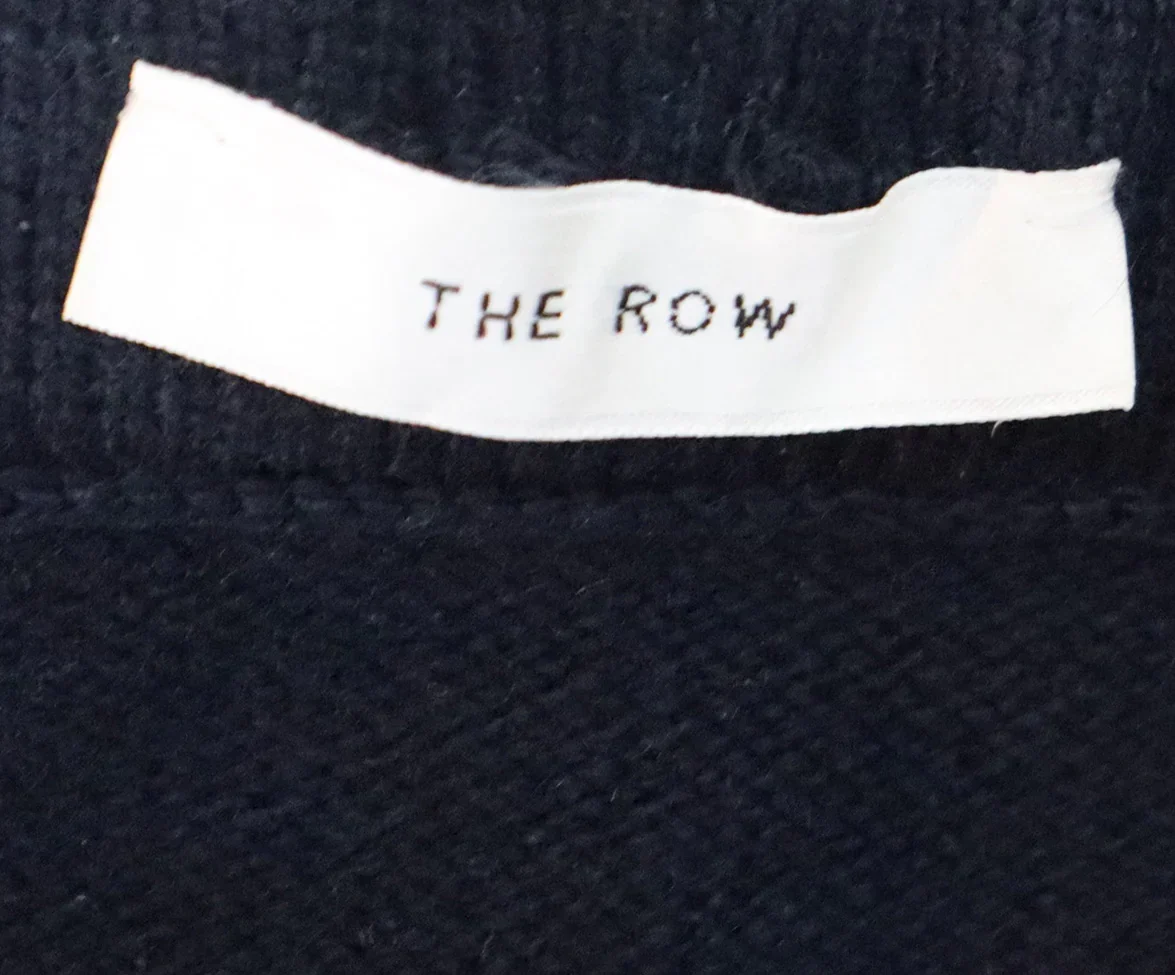 The Row Size Navy Blue Wide Leg Cashmere Pants sz 10 - Image 3