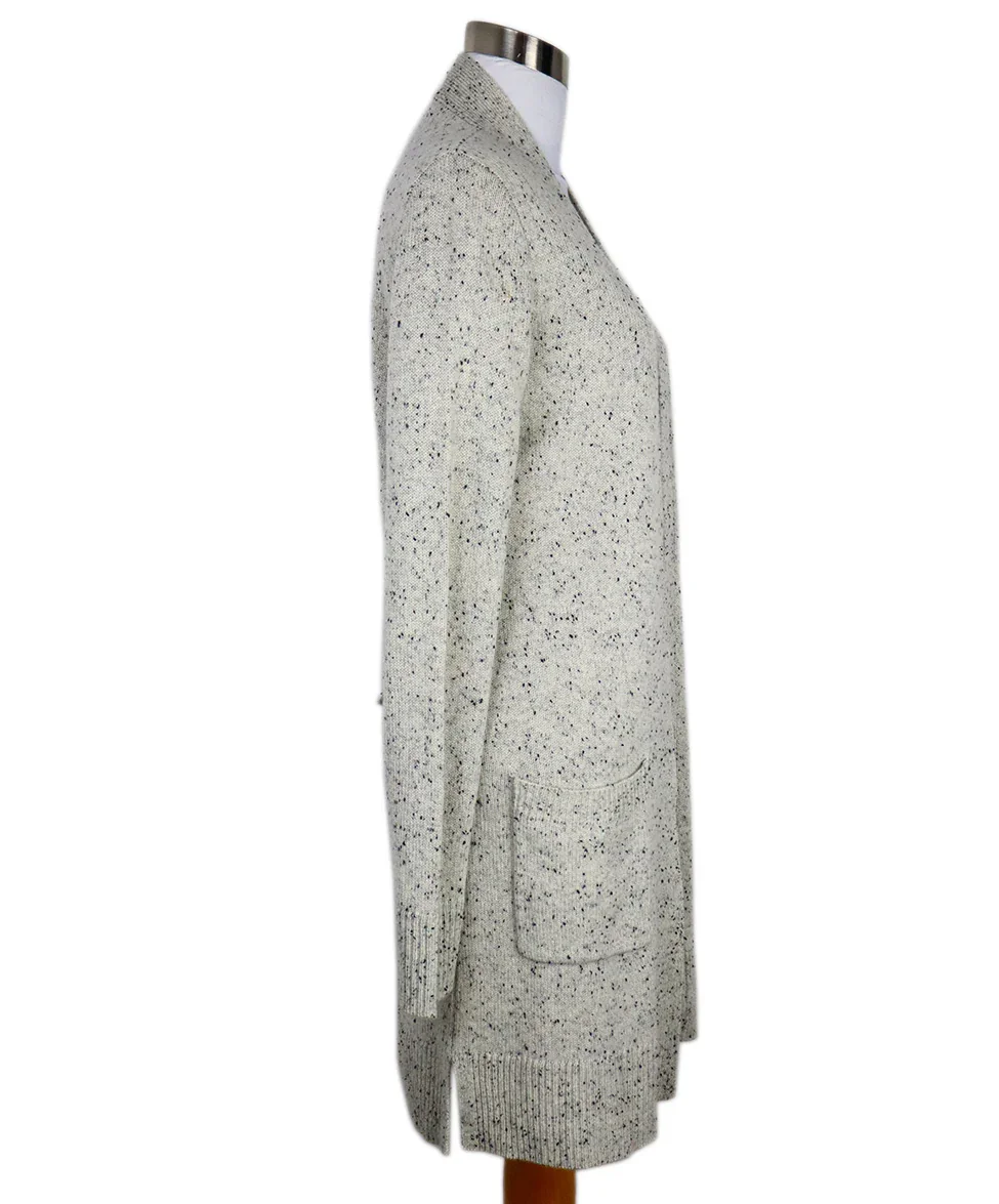 Theory Grey & Black Cashmere Cardigan sz 2 - Image 2
