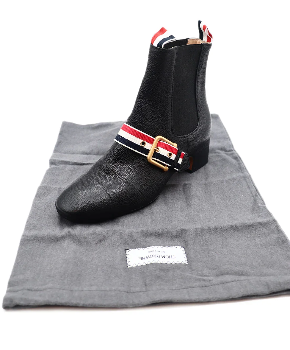 Thom Browne Black Leather Booties sz 8.5 - Image 6
