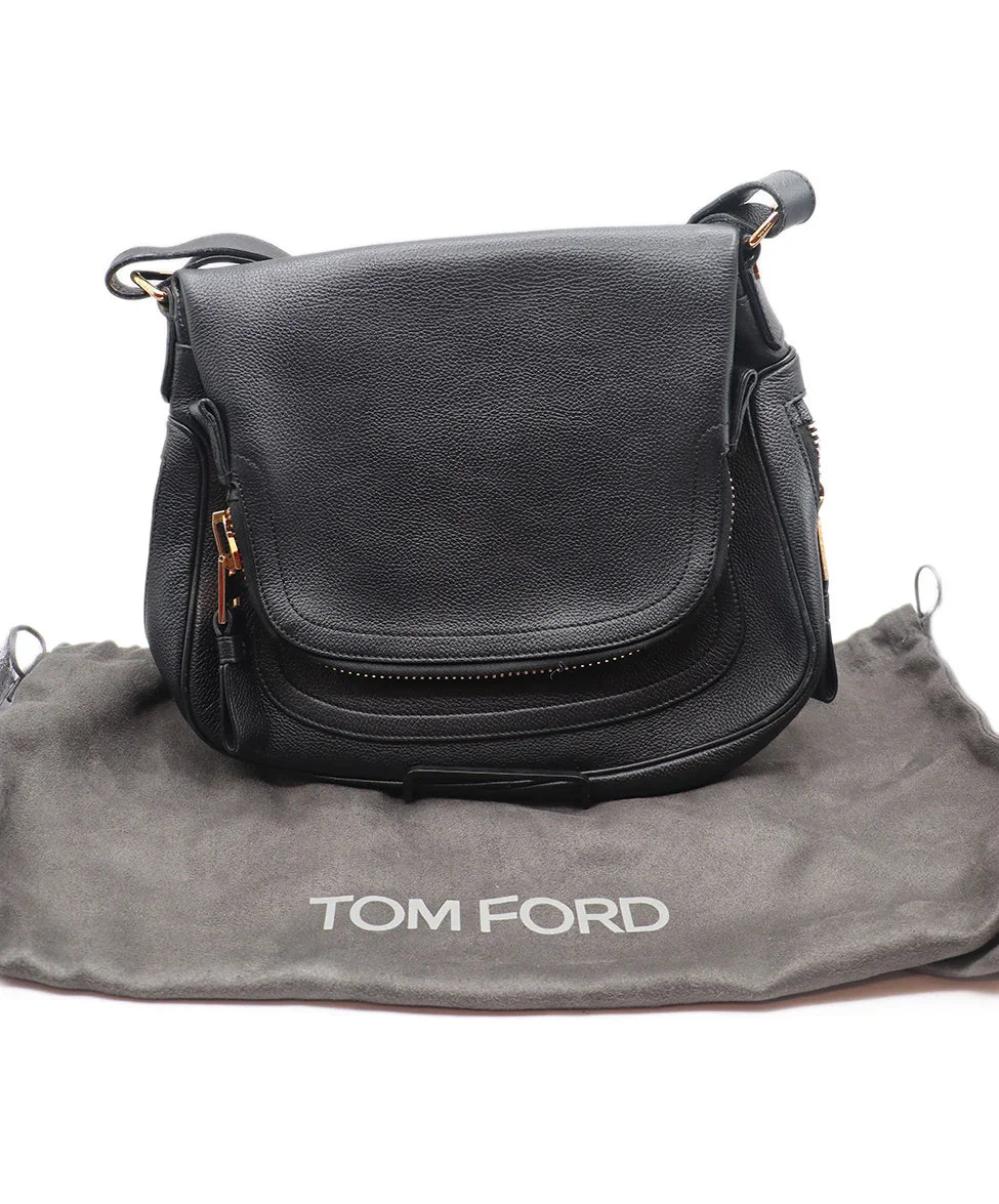 Tom Ford Black Leather Crossbody Jennifer Shoulder Bag - Image 6