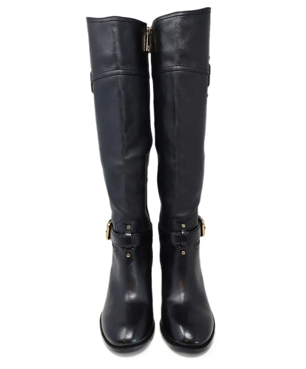Tory Burch Black Leather Logo Boots sz 5 - Image 4