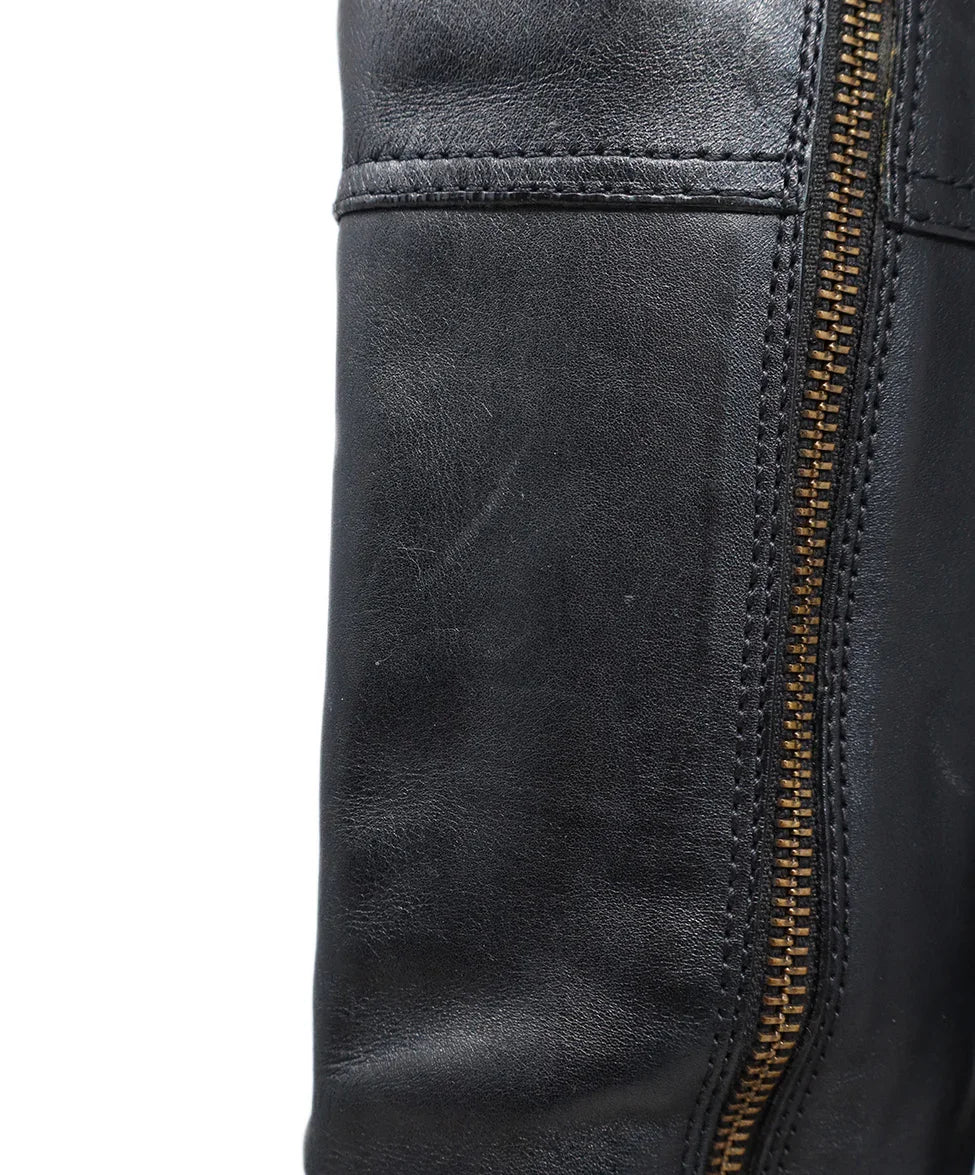 Tory Burch Black Leather Logo Boots sz 5 - Image 7