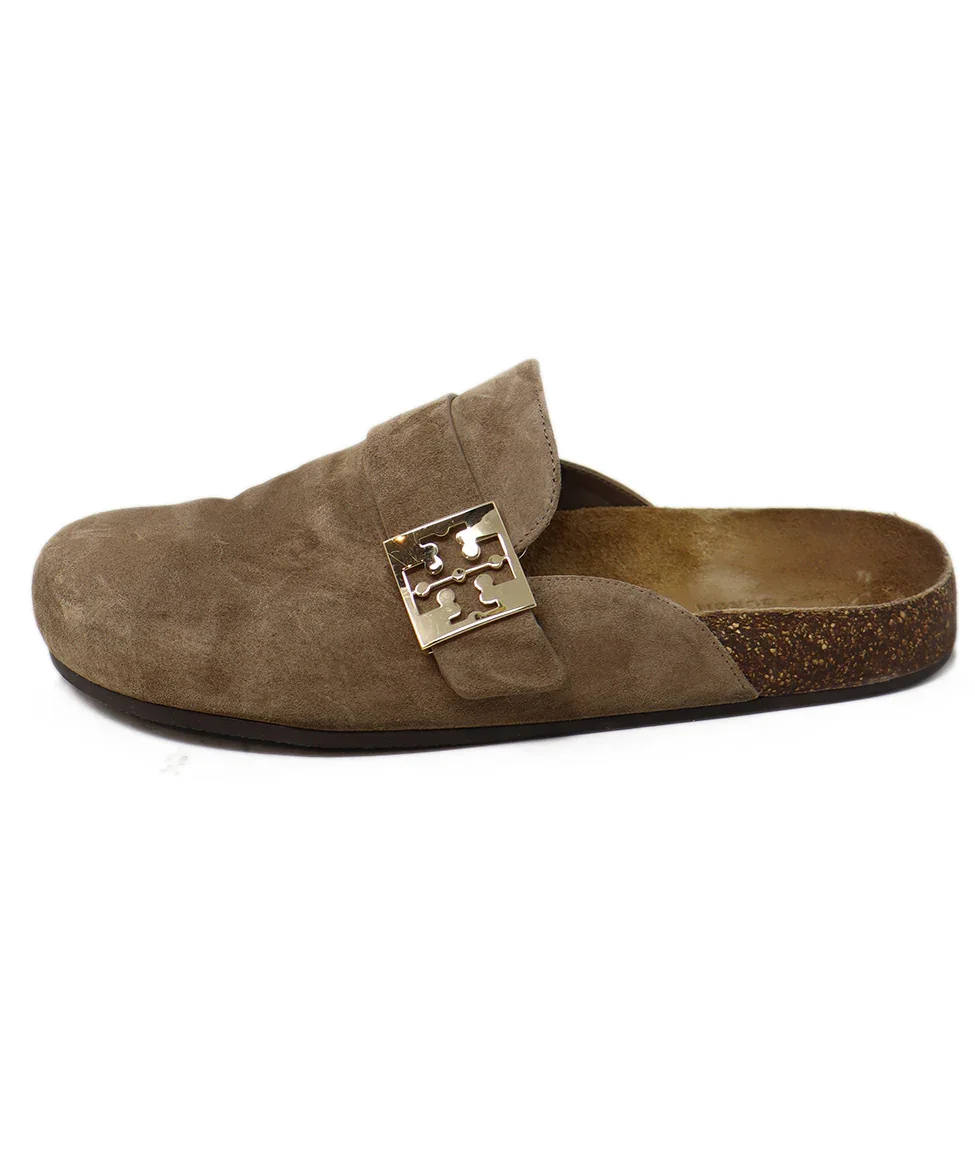 Tory Burch Taupe Suede Clogs sz 10 - Image 2