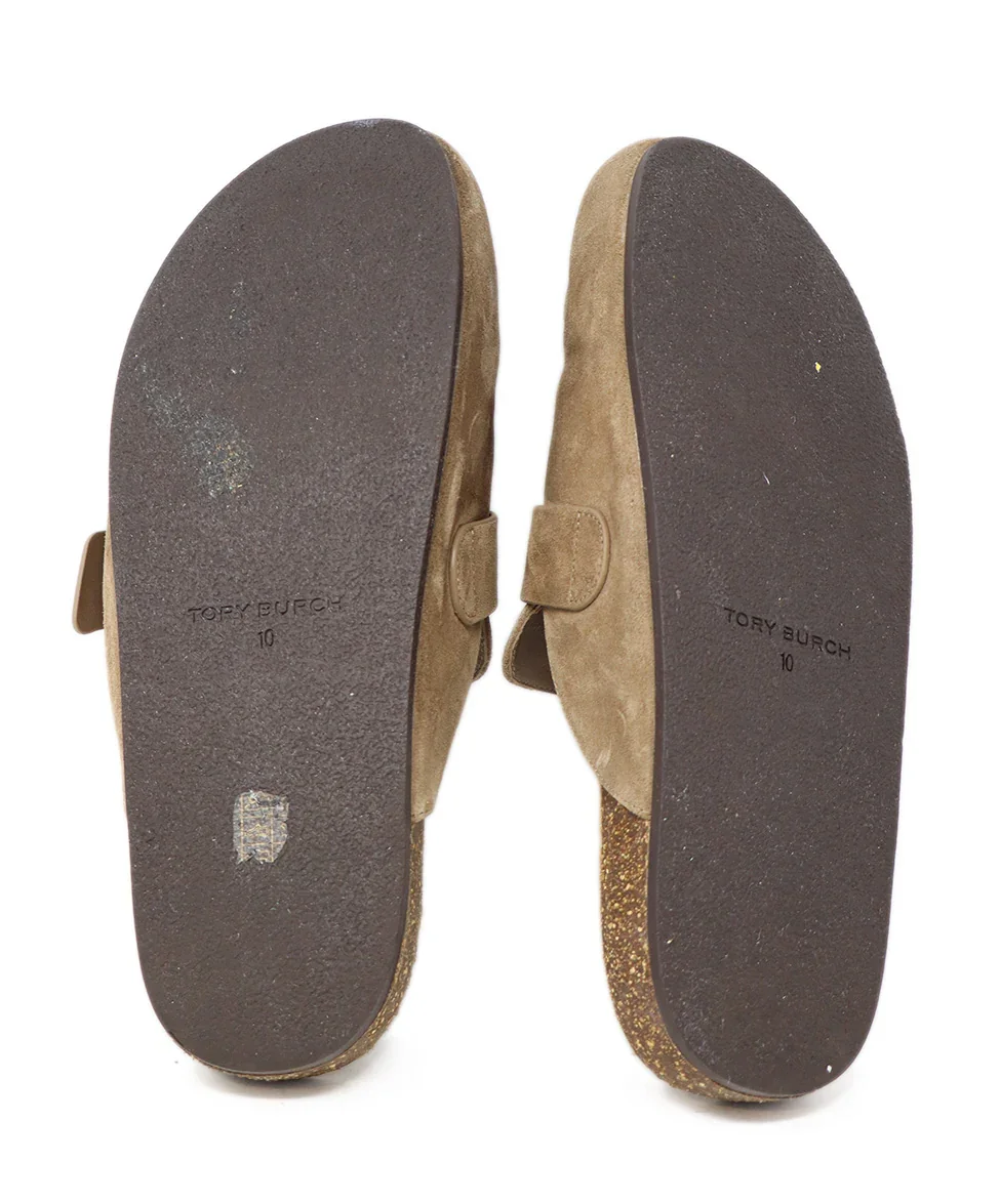 Tory Burch Taupe Suede Clogs sz 10 - Image 5