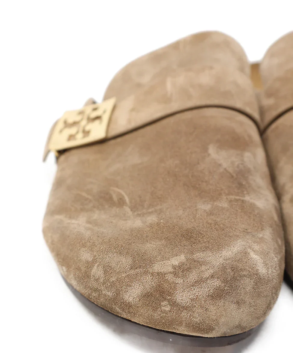 Tory Burch Taupe Suede Clogs sz 10 - Image 6