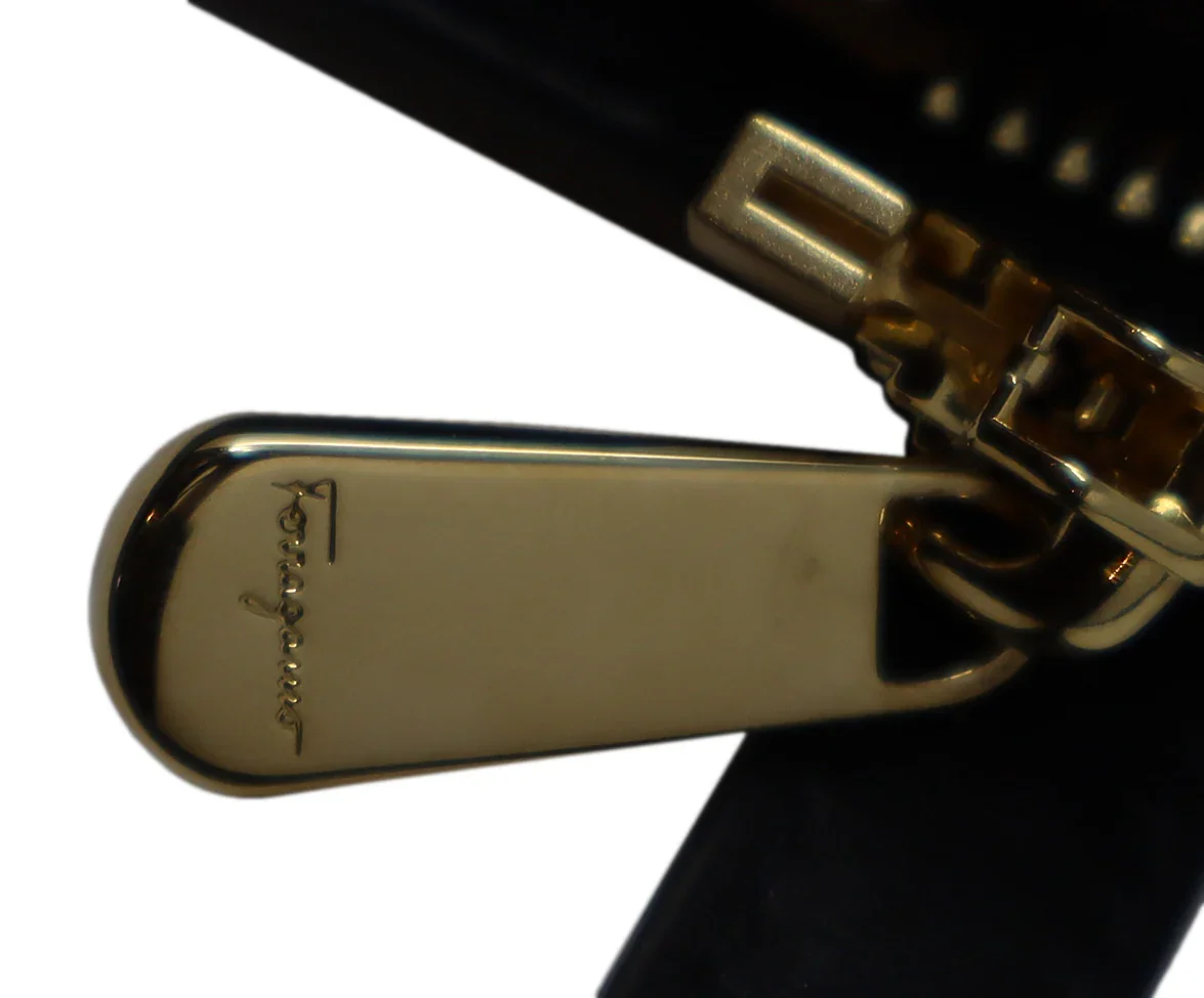 Ferragamo Black Leather Tote with Gold Hardware - Image 9