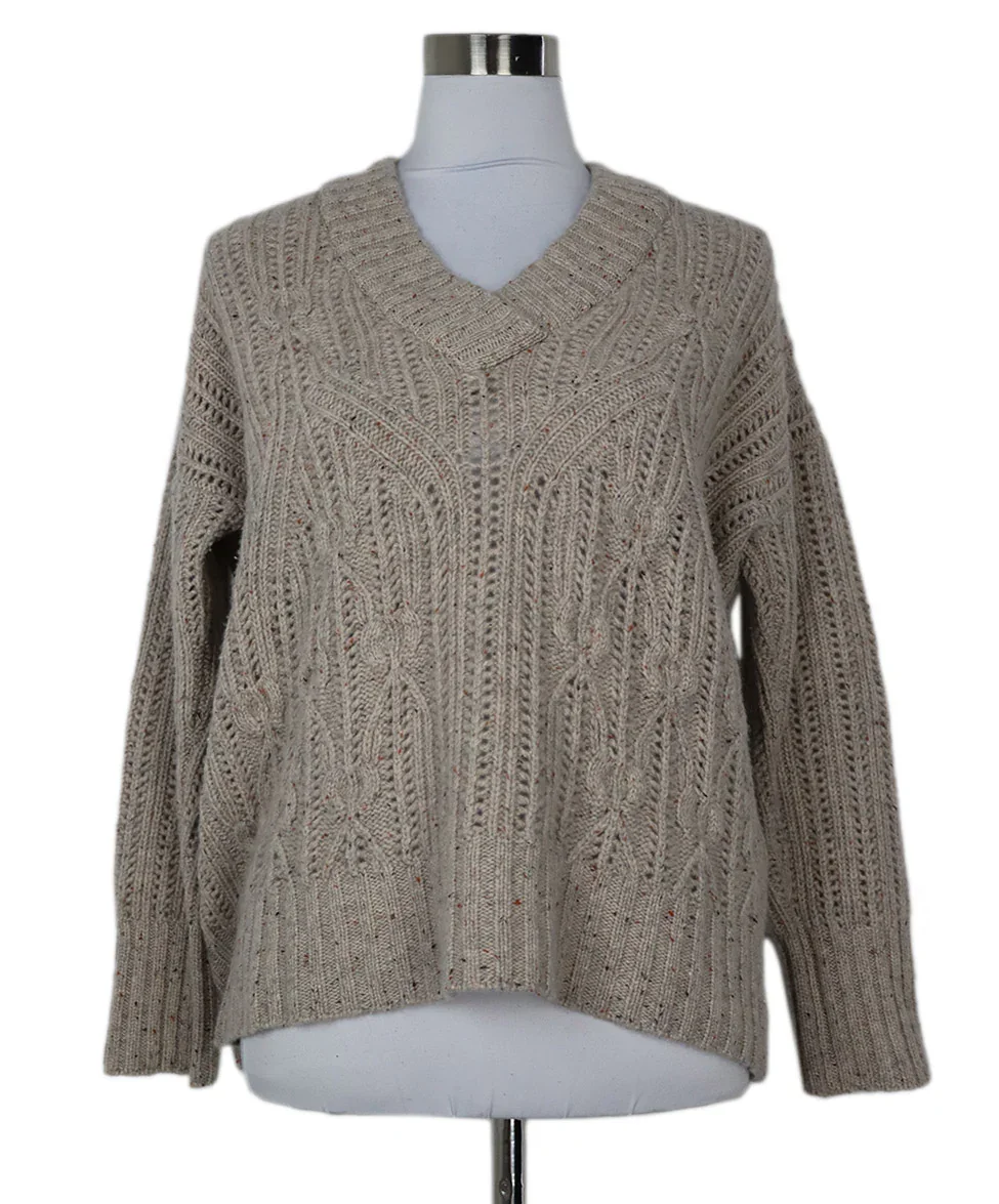 Neutral Cashmere V-Neck Sweater sz 6