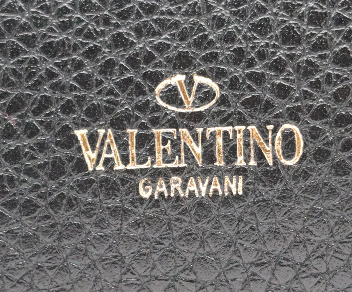 Valentino Black Leather Studded Handbag - Image 9