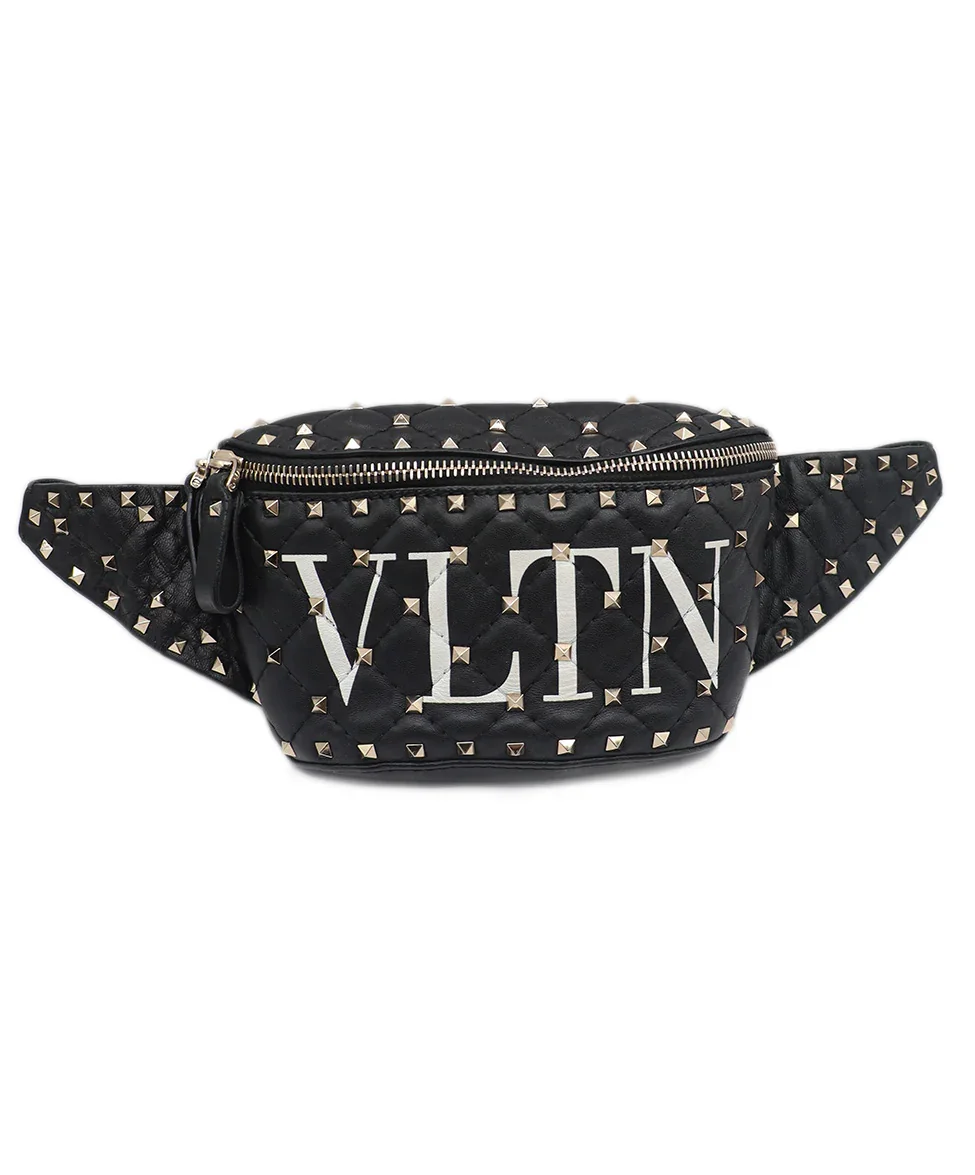 Valentino Black Quilted Leather Fannypack