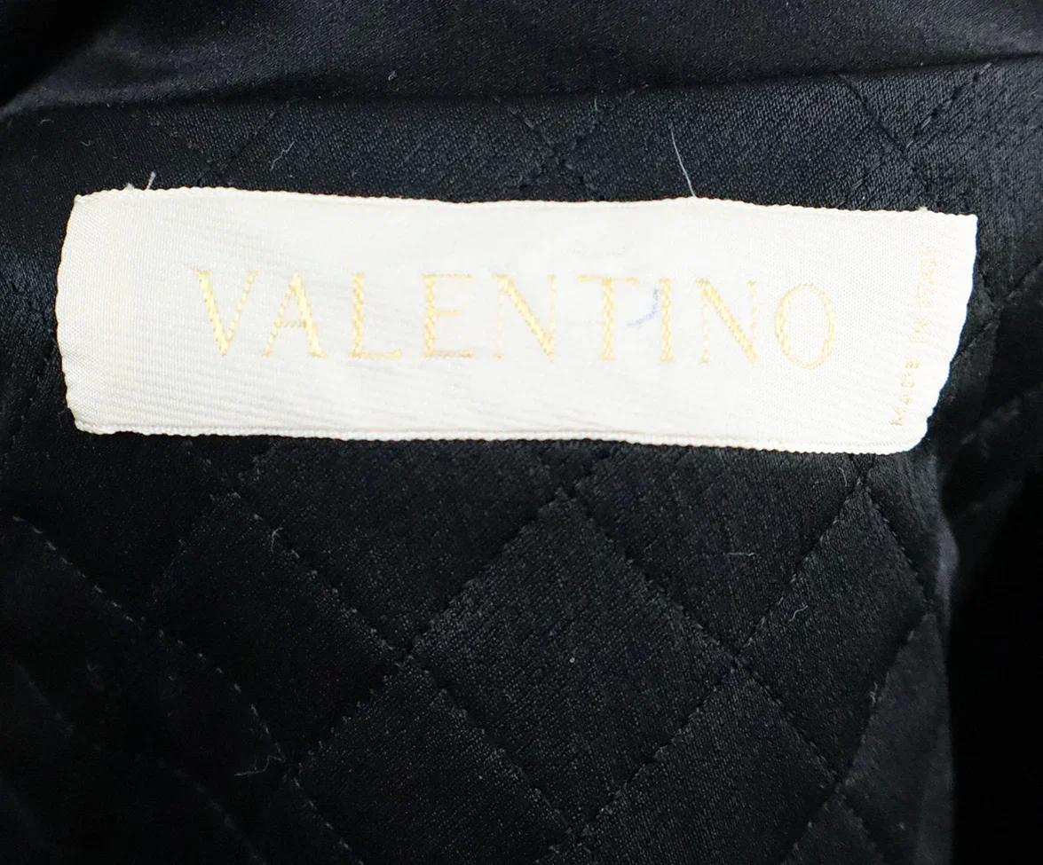 Valentino Black Satin Cropped Jacket sz 8 - Image 4