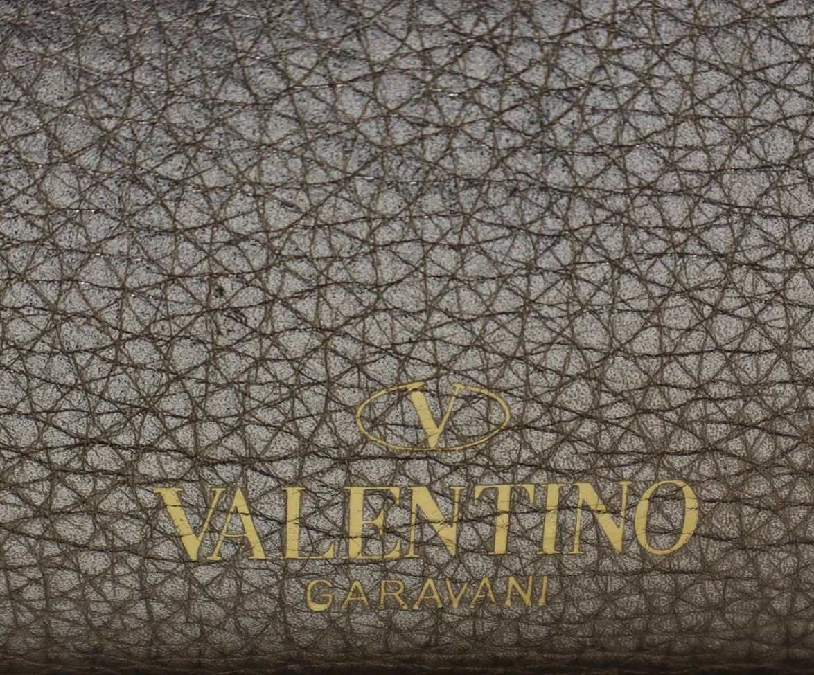 Valentino Crossbody Rockstud Metallic Gold Leather Messenger Bag - Image 9