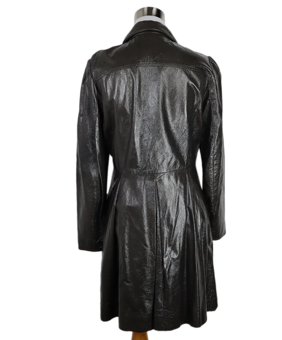 Miu Miu Vintage Distressed Grey Leather Trenchcoat sz 8 - Image 3