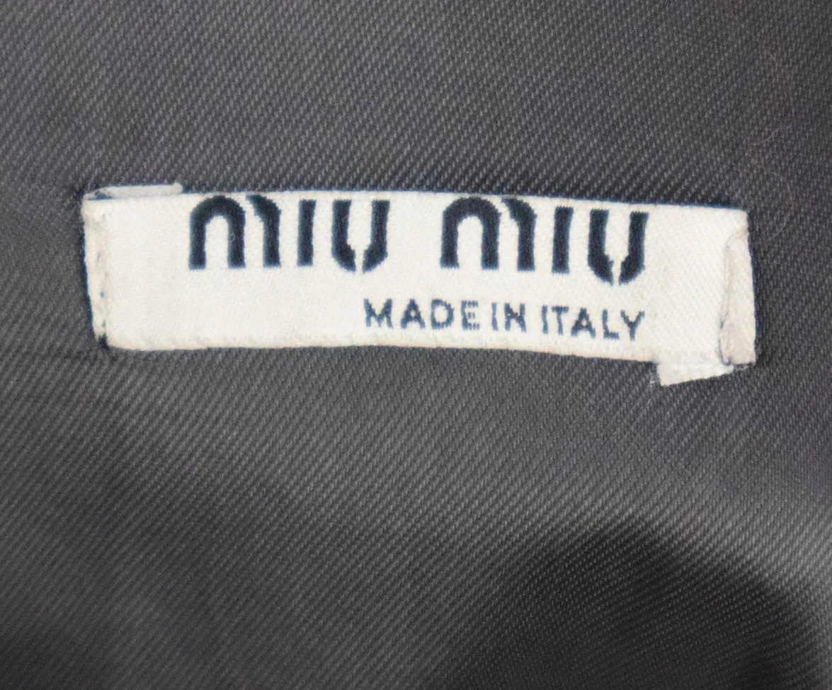 Miu Miu Vintage Distressed Grey Leather Trenchcoat sz 8 - Image 4