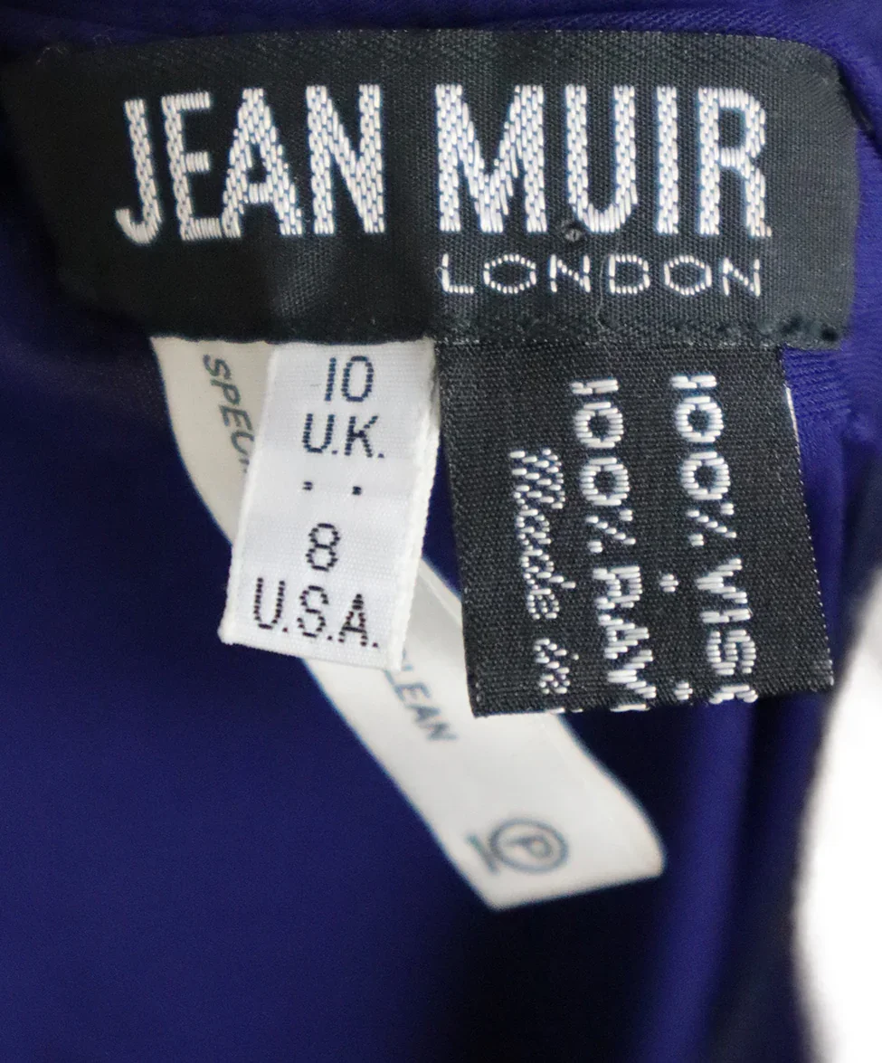 Vintage Royal Blue Gathered Dress sz 8 - Image 4