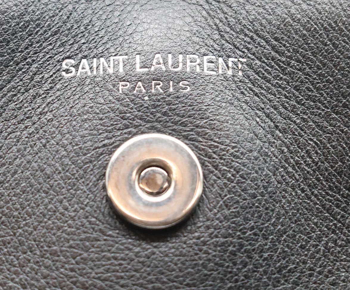 YSL Black Leather Satchel Handbag - Image 10