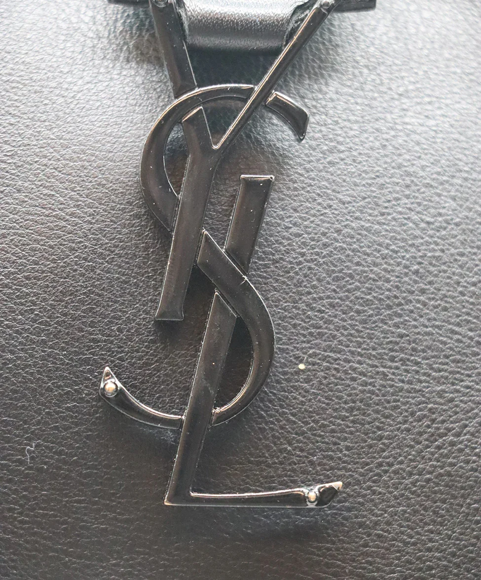 YSL Black Leather Satchel Handbag - Image 12