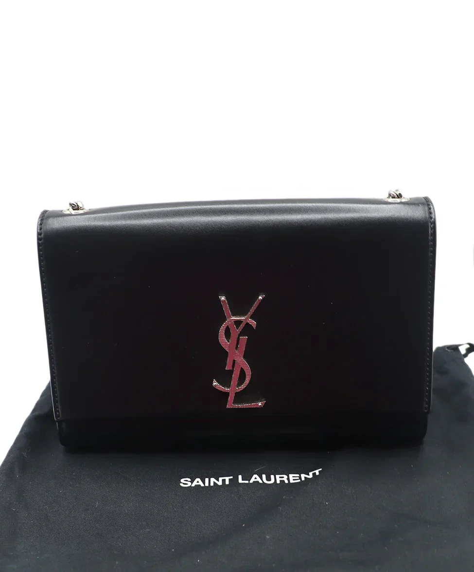 YSL Black Leather Shoulder Bag - Image 6