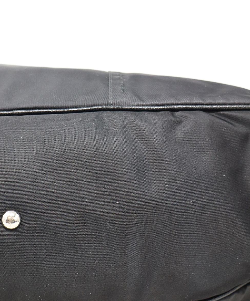 YSL Black Nylon Leather Trim Satchel Handbag - Image 10