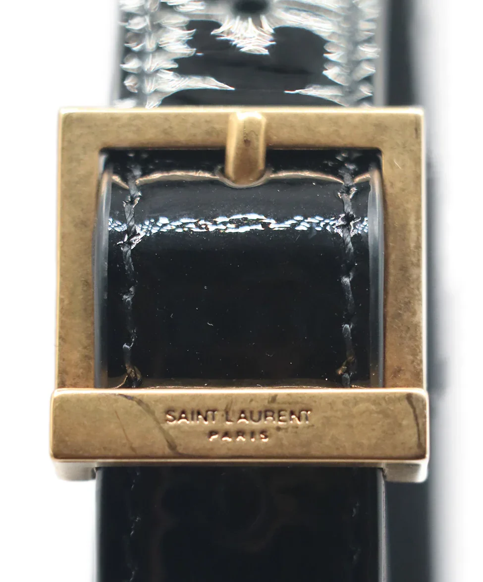 YSL Black Patent Leather Hobo Shoulder Bag - Image 9