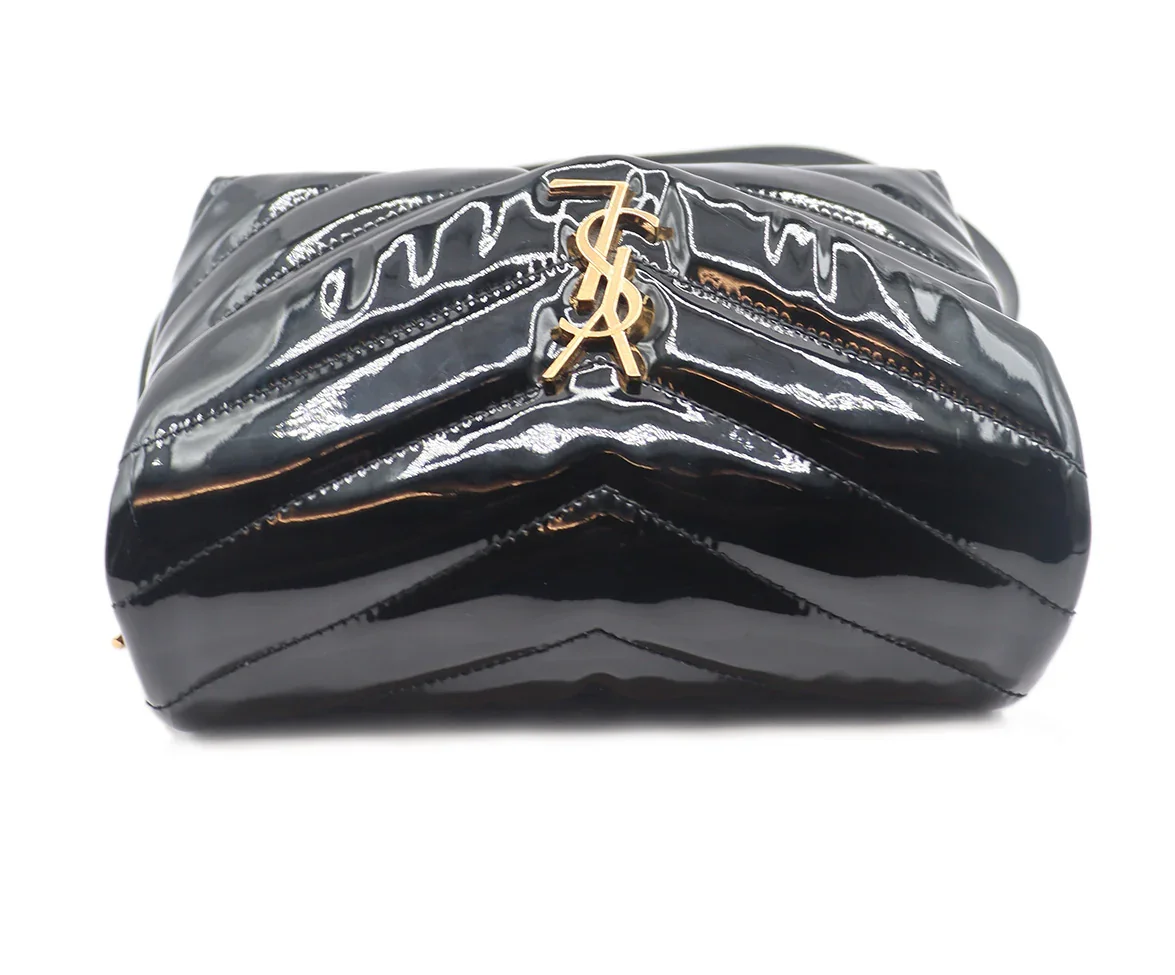 YSL Black Patent Leather Lou Lou Handbag - Image 5