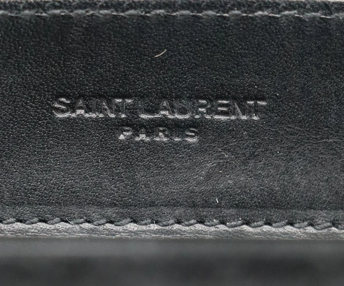 YSL Black Shearling Lou Lou Crossbody Handbag - Image 8