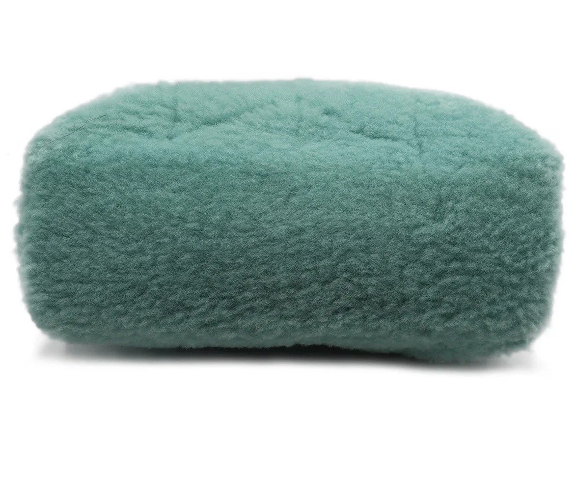 YSL Lou Lou Green Mint Shearling Shoulder Bag - Image 4